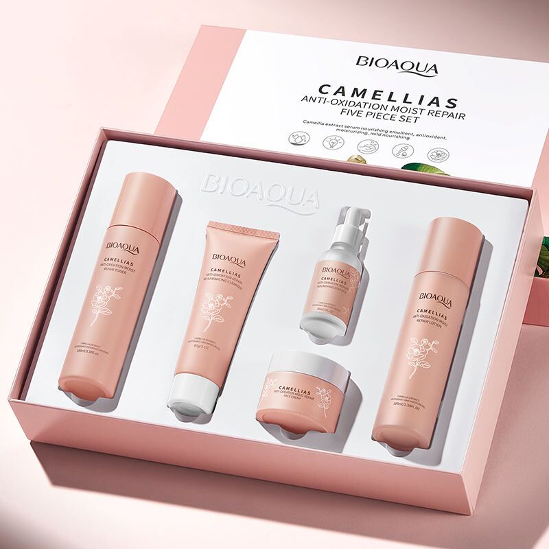 BIOAQUA – Coffret visage Camellia | Anti-oxydant & hydratation (Kit 5 pièces)