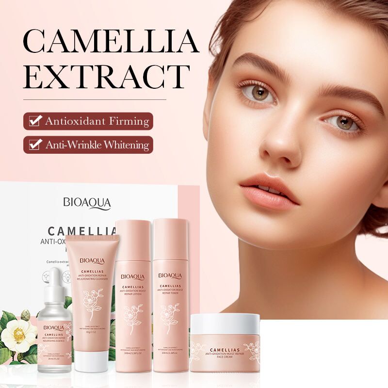 BIOAQUA – Coffret visage Camellia | Anti-oxydant & hydratation (Kit 5 pièces) – Image 4