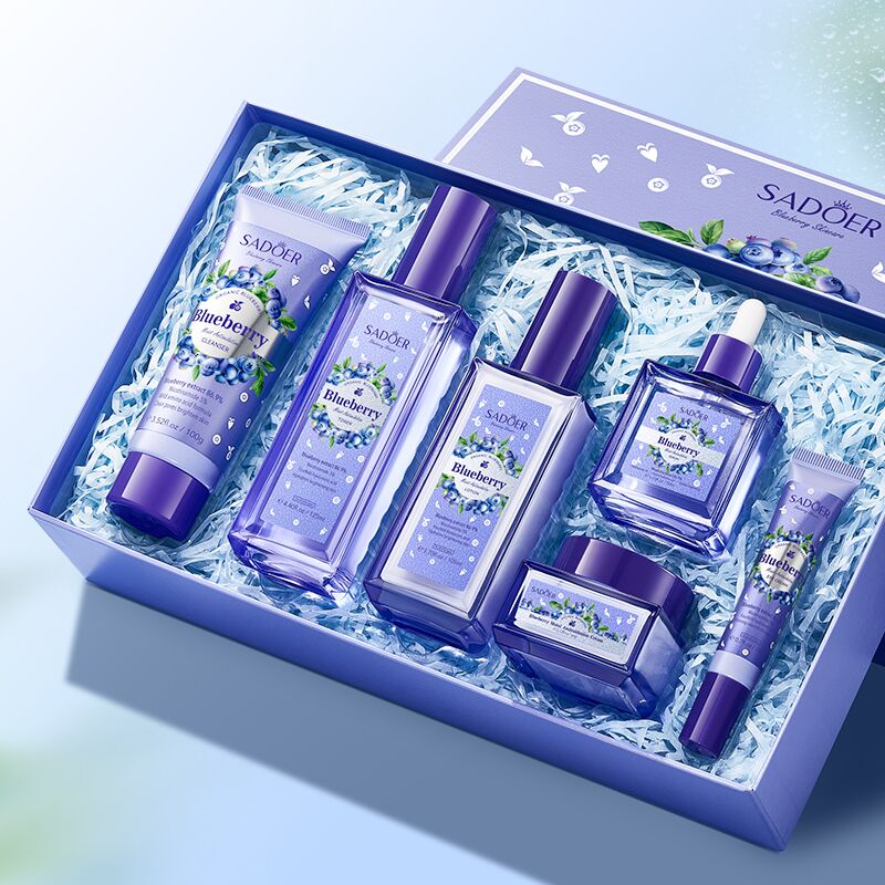 SADOER – Coffret visage Blueberry | Hydratation & éclat (Kit 6 pièces)
